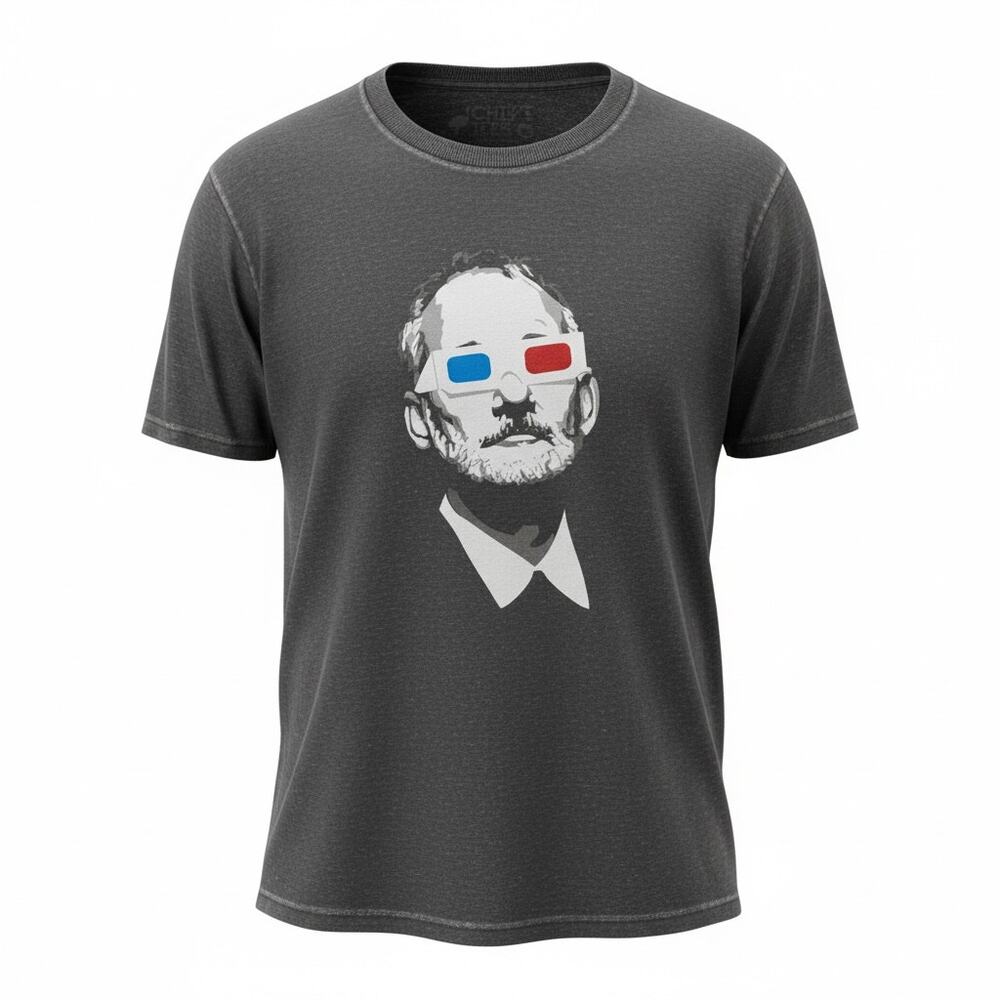 Bill Murray 3D Glasses Graphic T Shirt Mens XL Black Movie Tee